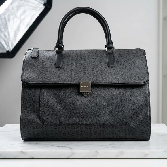 GUESS Gray Monogram Handbag - Picture 5 of 5